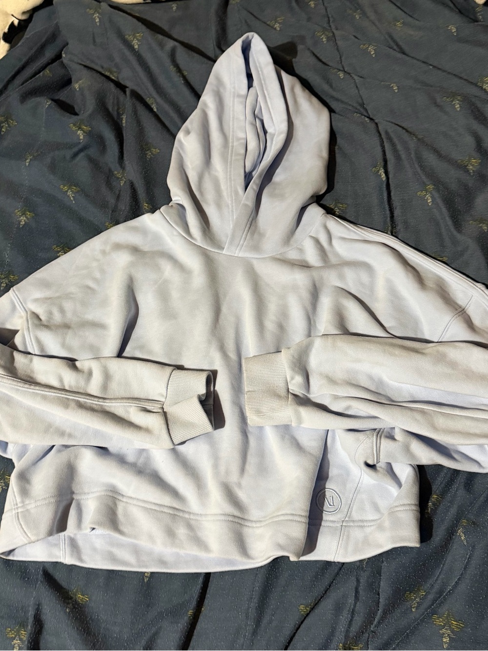 Vuori women’s Light Blue crop super soft Hoodie